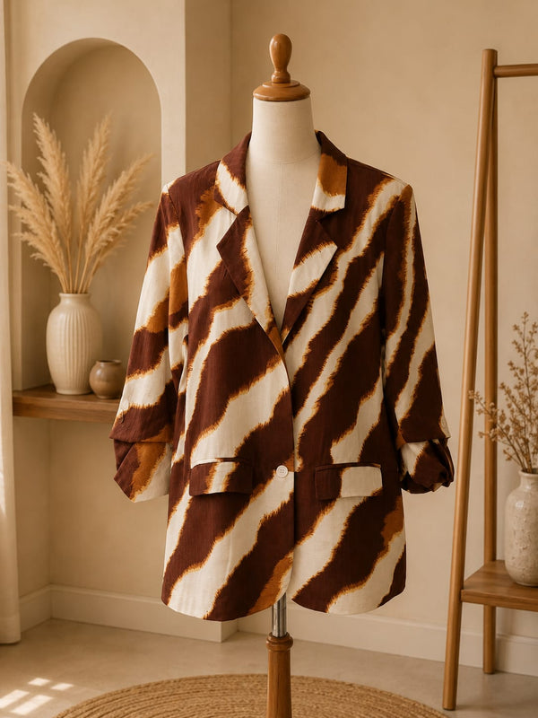 Blazer Oversize Imprimé Exclusif — Statement Look