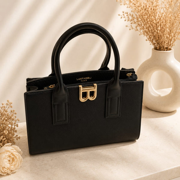 Sac Cuir Texturé Brun Camel — Chic & Naturel