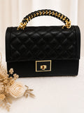 Sac Structuré Noir — Fermoir Doré Luxe