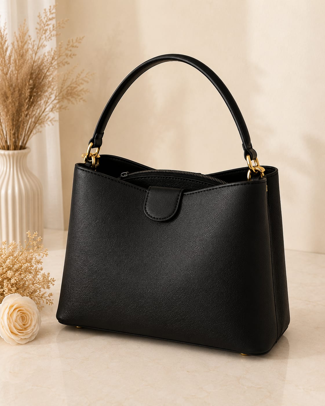 Sac Cuir noir — Chic & Naturel