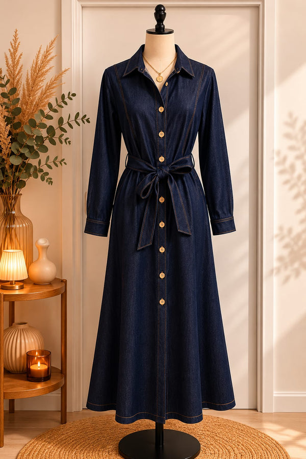 Combinaison Jean Wide-Leg Sans Manches — Bleu Marine